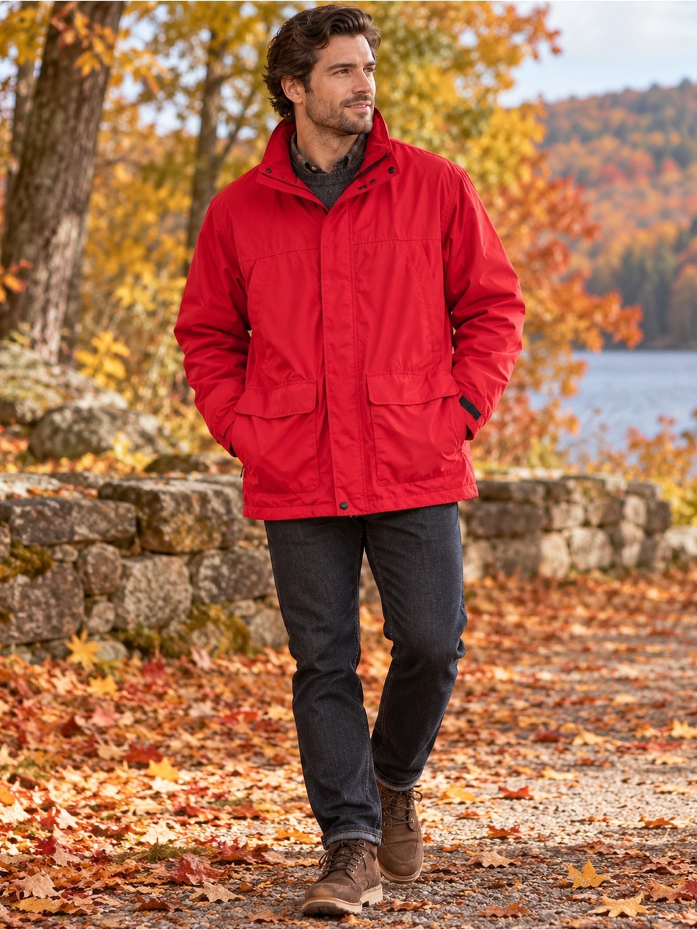 Vintage Eddie Bauer WeatherEdge Men’s Red Jacket Size M Outdoor Y2K